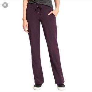 Athleta Midtown Trouser Pant Purple Ankle Drawstring Lightweight Travel 8